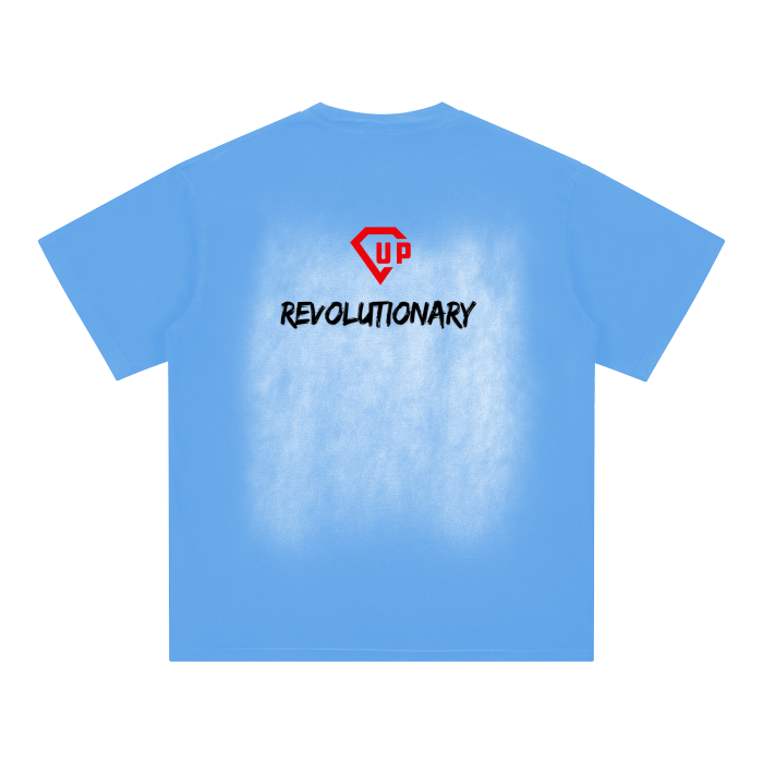 Square Patch Monkey Washed Drop Shoulder T-Shirt - 250 GSM