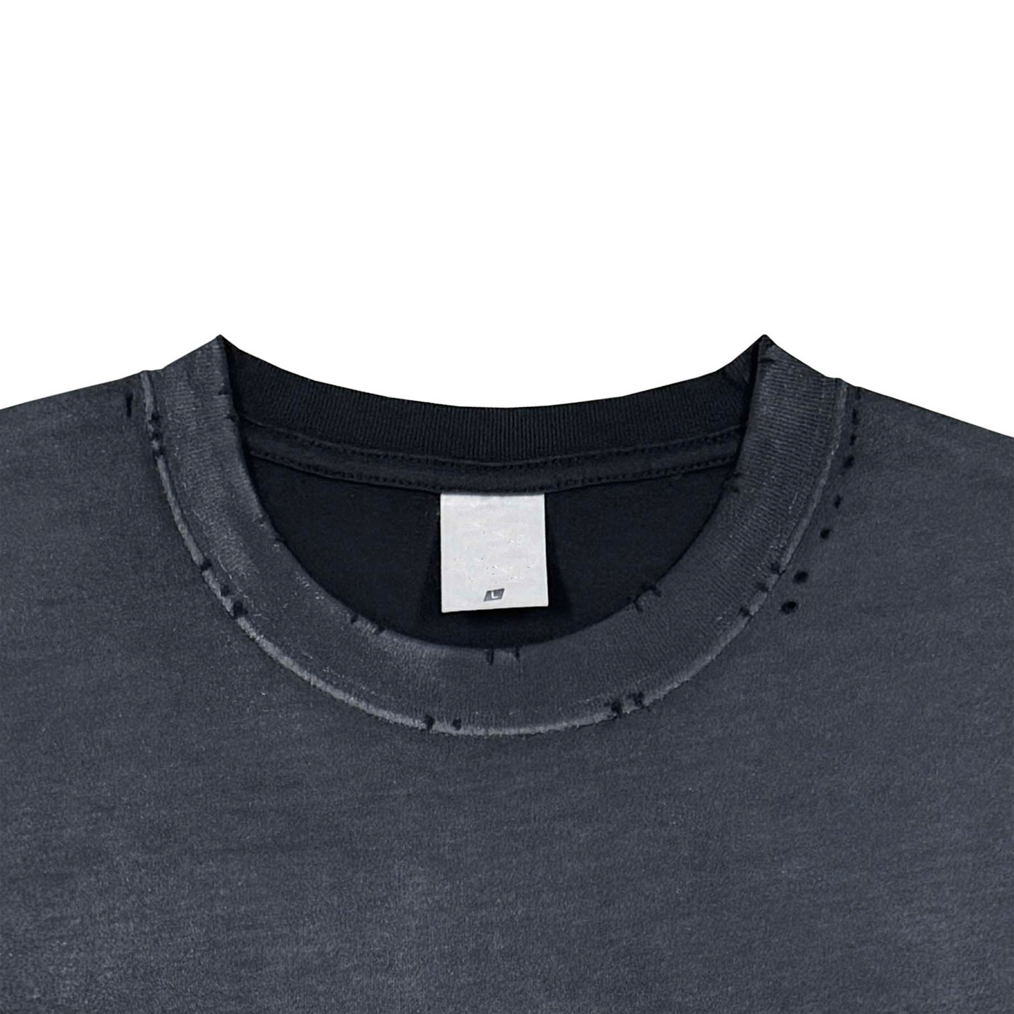 Culture Uncut Podcast 'Silk tha Shaka' Vintage Washed Aged Gradient Frayed T-Shirt (Flower Gray)