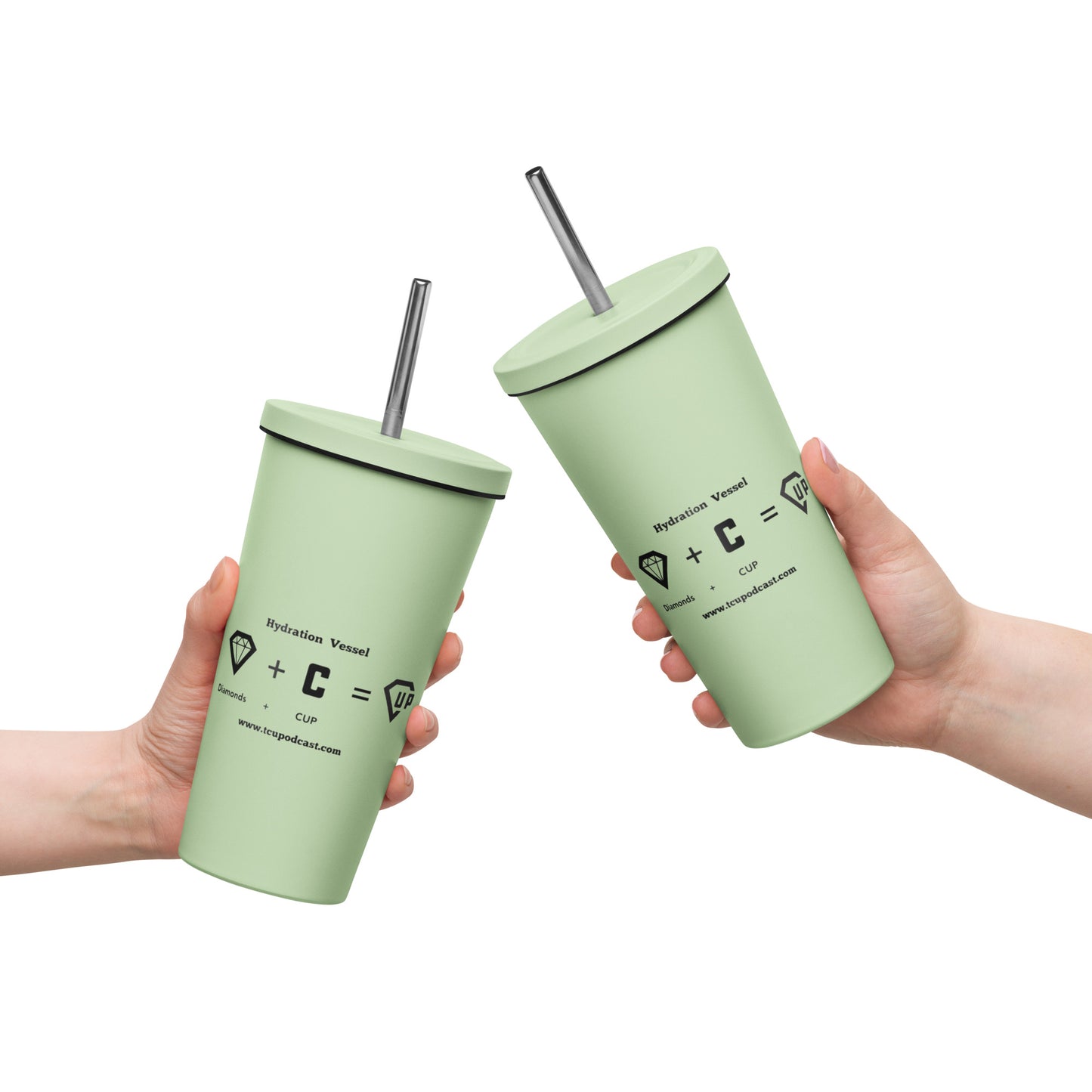 Insulated tumbler with a straw