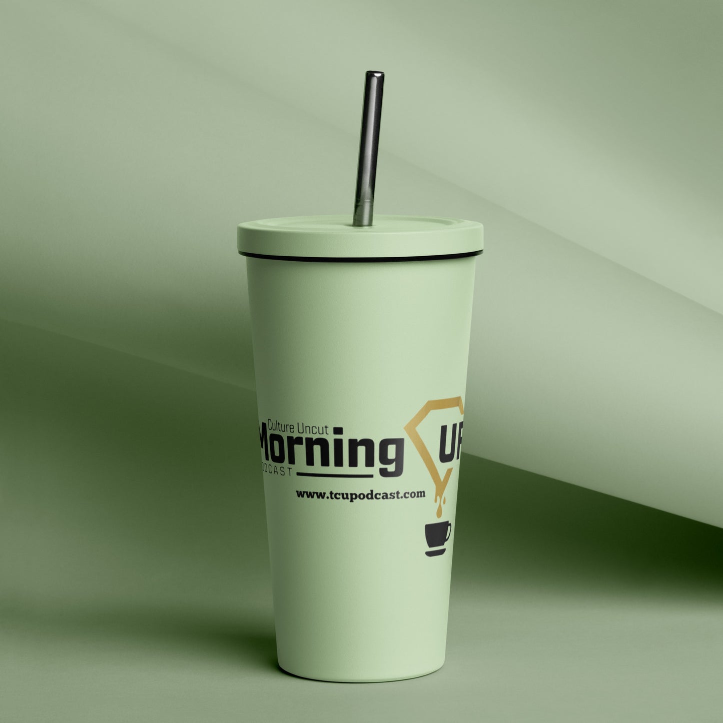 "Morning CUP" Insulated tumbler with a straw