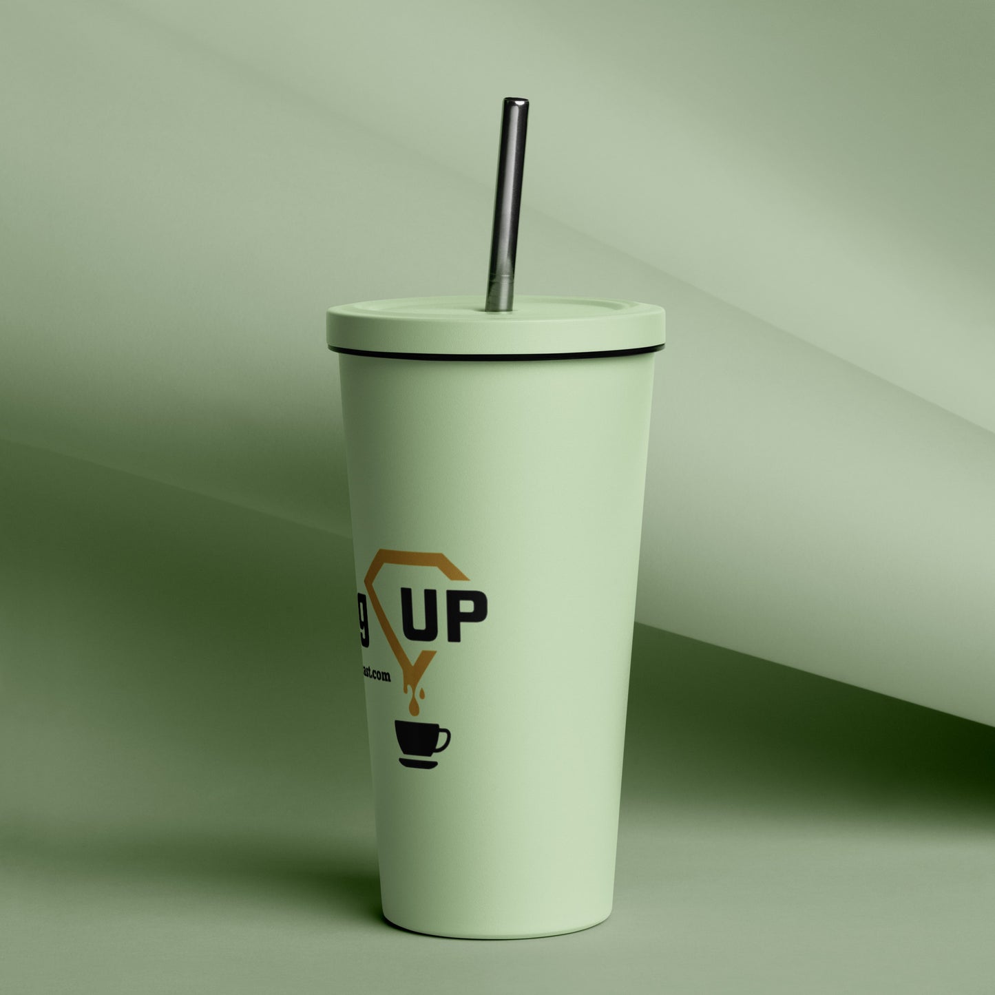 "Morning CUP" Insulated tumbler with a straw