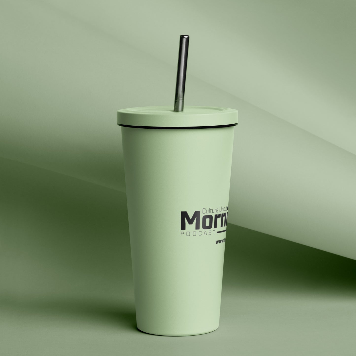 "Morning CUP" Insulated tumbler with a straw