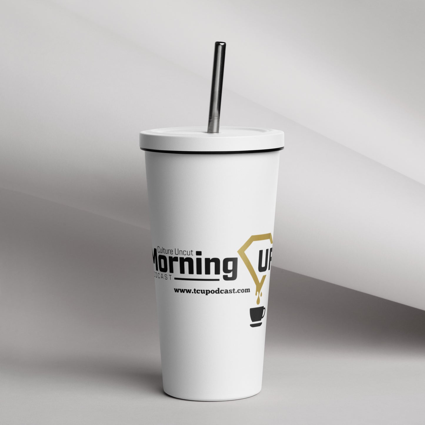 "Morning CUP" Insulated tumbler with a straw