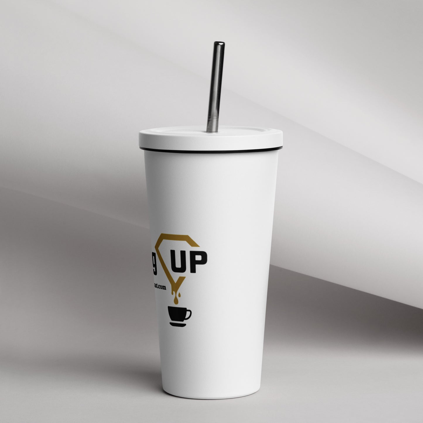 "Morning CUP" Insulated tumbler with a straw